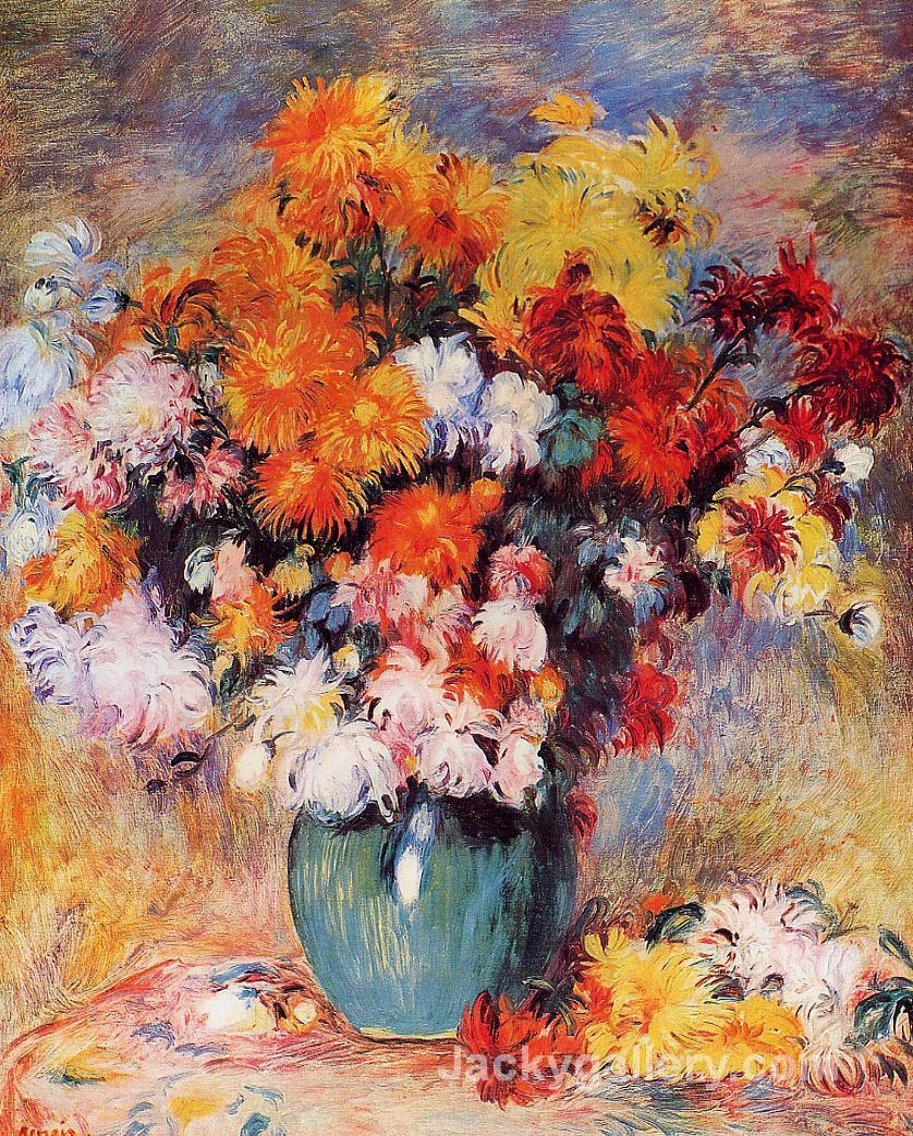 Vase of Chrysanthemums by Pierre Auguste Renoir paintings reproduction